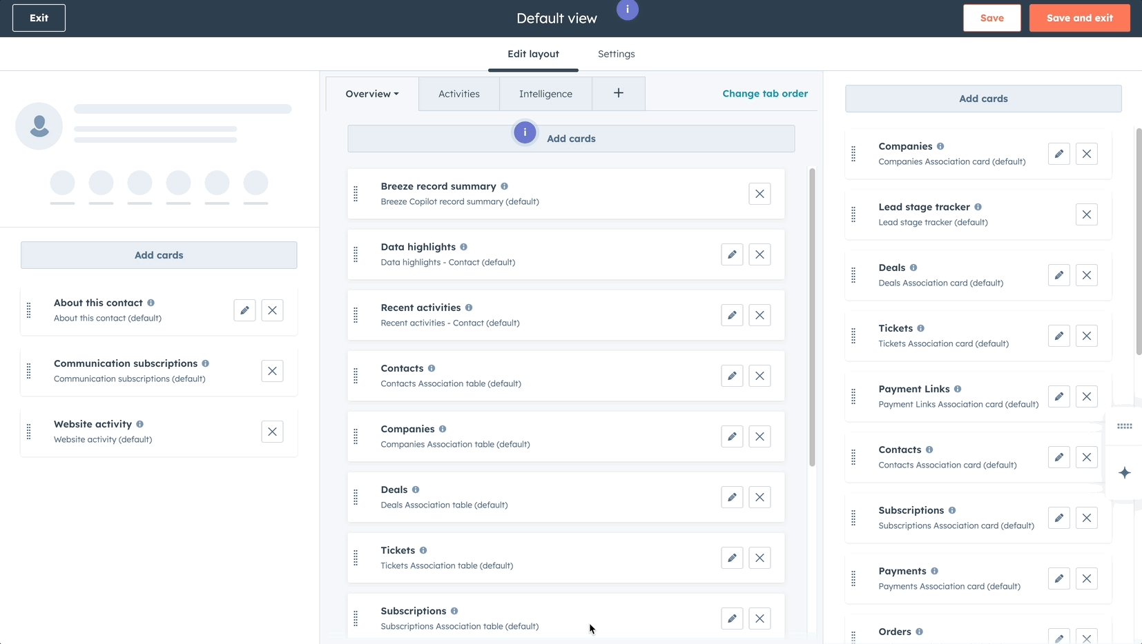 Edit record customization in HubSpot